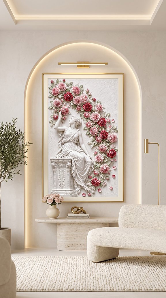 Goddess in Gold bas relief goddess wall art prints collection