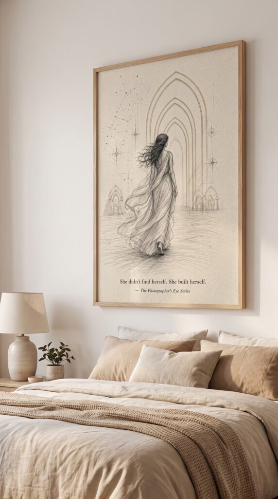 Pencil sketch She Built Herself print